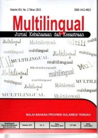 Image of Multilingual: Jurnal Kebahasaan dan Kesastraan Volume XIV, No. 2 Tahun 2015