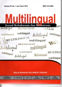 Image of Multilingual: Jurnal Kebahasaan dan Kesastraan Volume XV. No. 1 Juni Tahun 2016