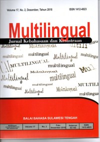 Image of Multilingual: Jurnal Kebahasaan dan Kesastraan Volume 17, No. 2, Desember, Tahun 2018