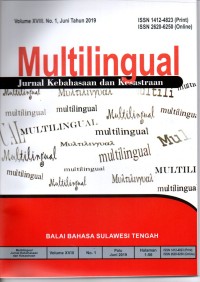 Image of Multilingual: Jurnal Kebahasaan dan Kesastraan Volume XVIII, No. 1, Juni Tahun 2019