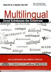 Image of Multilingual: Jurnal Kebahasaan dan Kesastraan, Volume XIX, Nomor 2, Desember Tahun 2020